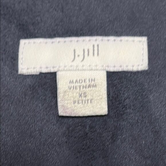 J Jill Open Front Suede Draped Blazer Women XS Waterfall Navy Matrix Moto Jacket - Picture 5 of 10